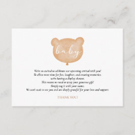 ベアディスプレイシャワー挿入カード エンクロージャーカード