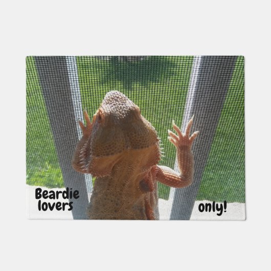 ベアディー・ラバーズ・オンリー・ビおもしろいード・ドラゴンプリント ドアマット (正面)