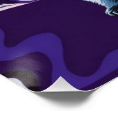 ベアデザインポスターウォールアートパープルブルー ポスター (コーナー)