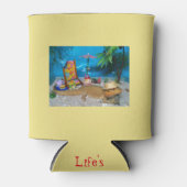 ベアデッド・ドラゴン「ライフはビーチ」ビールコージー 缶クーラー (正面)