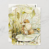 ベアトリクス・ポッターのリリー・パッドに乗ったジェレミー・フィッシャー ポストカード (正面/裏面)