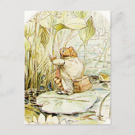 ベアトリクス・ポッターのリリー・パッドに乗ったジェレミー・フィッシャー ポストカード (正面)