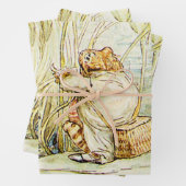 ベアトリクス・ポッターのリリー・パッドに乗ったジェレミー・フィッシャー ラッピングペーパーシート (インサイチュ)