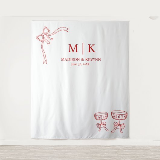 ベアトリスリボンレッド結婚ズ タペストリー (正面)