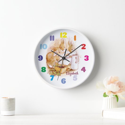 ベアトリックスパーソナライズされたポッターピーター・ザ・ラビット 壁時計 (ホーム)