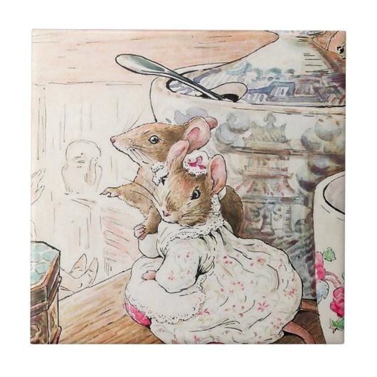 ベアトリックス聞・ポットの「テーラーへのネズミ」 タイル (正面)