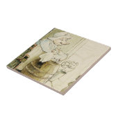 ベアトリックス・ポッターの叔母と三人のピグレット タイル (側面)