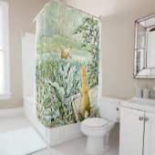 ベアトリックスPによる「ベンジャミンバニー時計農家ブラウン」 シャワーカーテン (インサイチュ)