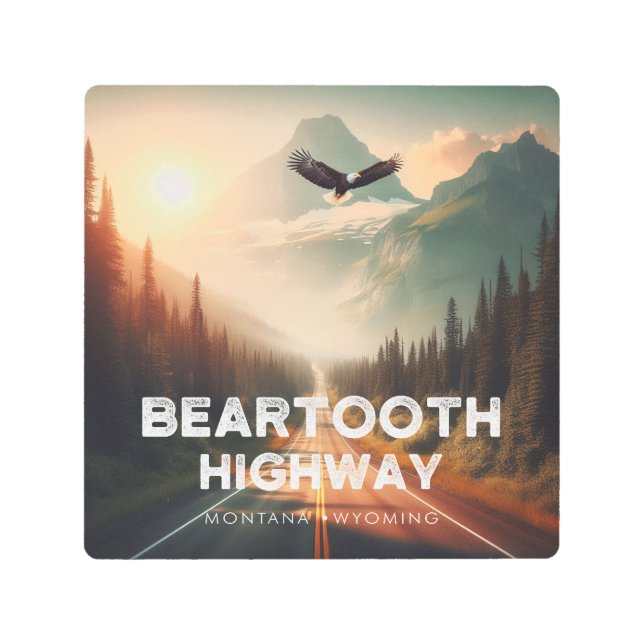 ベアトースハイウェイモンタナワイオミンイーグル メタルプリント (正面)