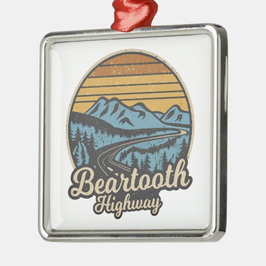 ベアトースハイウェイモンタナワイオミングレトロ メタルオーナメント (左)