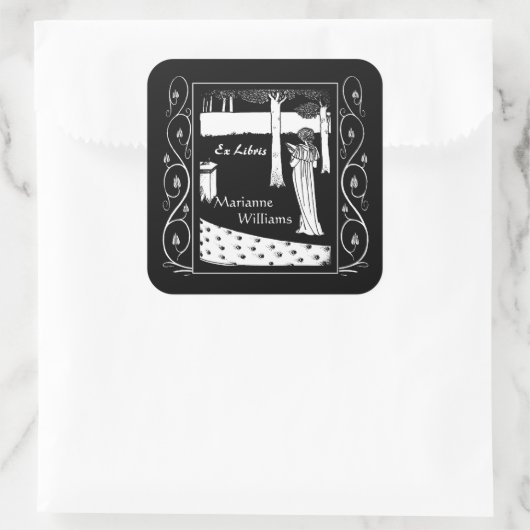 ベアドセリ新しいレディーリーダー蔵書票 スクエアシール (バッグ)