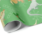 ベアドドラゴンモーフホリデーグリーン ラッピングペーパー (ロールコーナー)