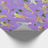 ベアドドラゴンモーフホリデーパープル ラッピングペーパー (角)
