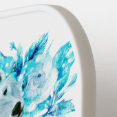 ベアドリームキャッチャーティール（緑がかった色）アイスブルーフローラ ピックルボールラケット (左詳細)