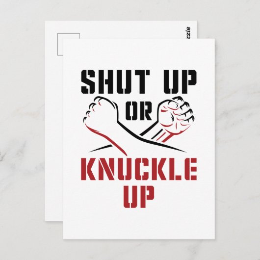 ベアナックルボクシングが閉じたりナックルが上がる ポストカード (正面/裏面)