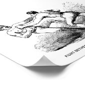 ベアナックルボクシングイラストレーション ビクトリアン ポスター (角)