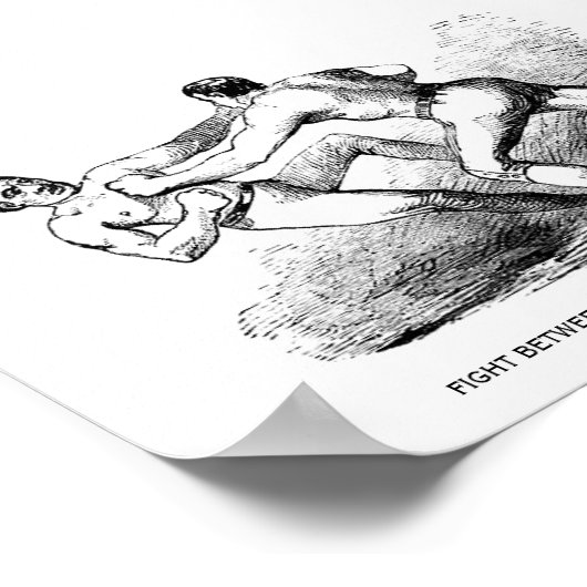 ベアナックルボクシングイラストレーション ビクトリアン ポスター (角)