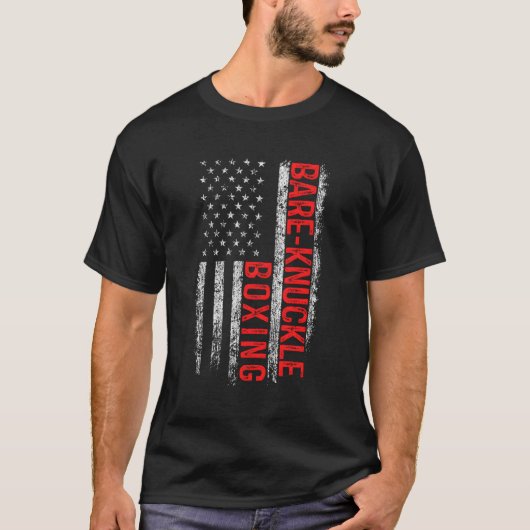 ベアナックルボクシング米国国旗7月5日4日 Tシャツ (正面)