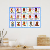 ベアナンバーズ教育、ナンバーズ、英語フランスの、 ポスター (キッチン)