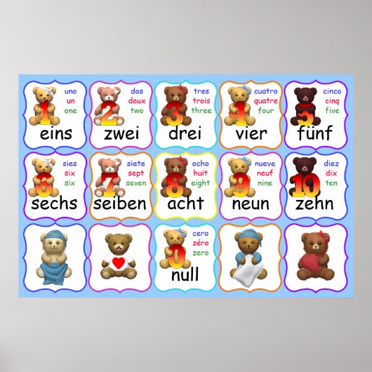 ベアナンバーズ教育、ナンバーズ、英語フランスの、 ポスター (正面)