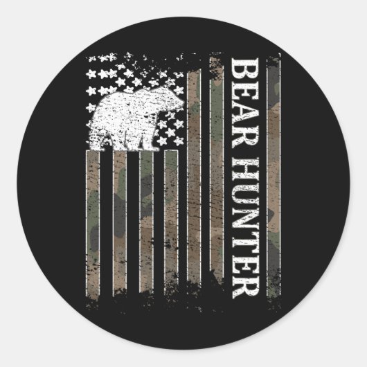 ベアハンターアメリカンフラッグベア狩り恋人1 ラウンドシール (正面)