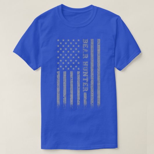 ベアハンターアメリカ国旗のプレミアム Tシャツ (デザイン正面)