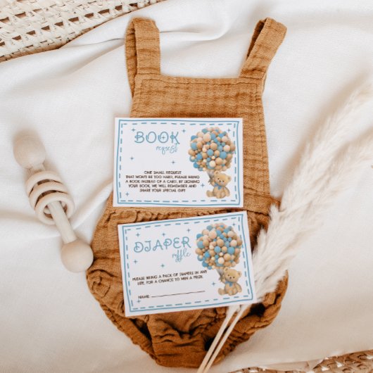 ベアバルーンおむつラッフルブルー エンクロージャーカード