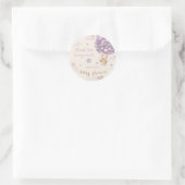 ベアバルーンかわいいピンクの赤ちゃんシャワークラシック ラウンドシール (バッグ)