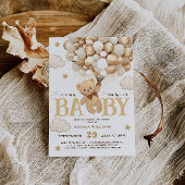 ベアバルーンが赤ちゃんシャワーミニマルを待つ 招待状