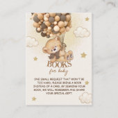 ベアバルーンのベージュ茶色のブックリクエスト エンクロージャーカード (正面)