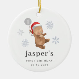 ベアバルーンサンタハット セラミックオーナメント