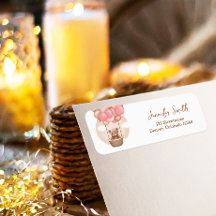 ベアバルーンピンクボーホビーベイビーシャワー待ち