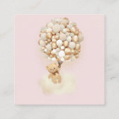 ベアバルーンピンク金ゴールドおむつラッフル エンクロージャーカード (裏面)