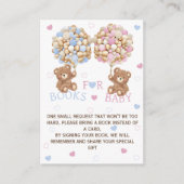 ベアバルーンピンク青ハートブックリクエスト エンクロージャーカード (正面)