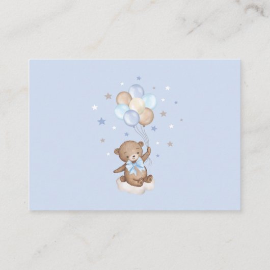 ベアバルーンブルーブラウンスターズ男の赤ちゃん エンクロージャーカード (裏面)