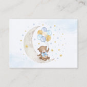 ベアバルーンブルー金ゴールドスターブズ男の赤ちゃん エンクロージャーカード (裏面)