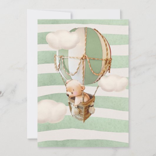 ベアバルーンベビーブックエンクロージャカード 招待状 (裏面)