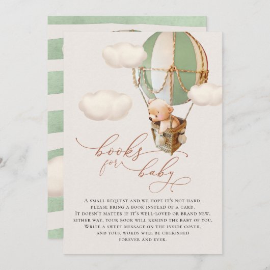 ベアバルーンベビーブックエンクロージャカード 招待状 (正面/裏面)