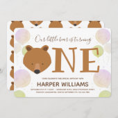 ベアバルーンベビー第1誕生日 招待状 (正面/裏面)