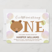 ベアバルーンベビー第1誕生日 招待状 (正面)