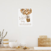 ベアバルーンモダンベビーシャワーベビー ポスター (キッチン)
