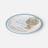 ベアバルーン心待ちブルー男の赤ちゃんシャワー ペーパープレート (アングル)