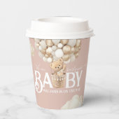 ベアバルーン心待ちベビーガールシャワー 紙コップ (裏面)