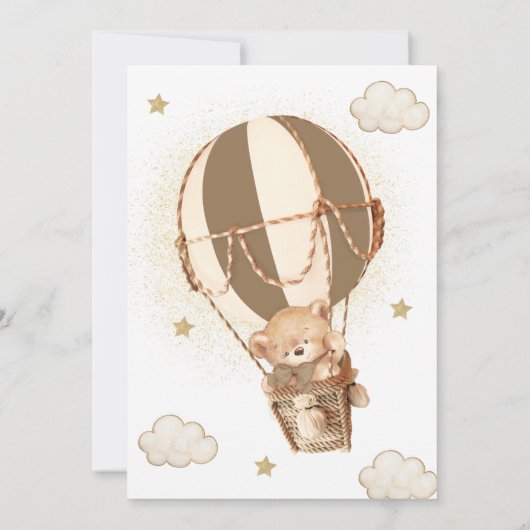 ベアバルーン心待ちベビーシャワー招待状 招待状 (裏面)