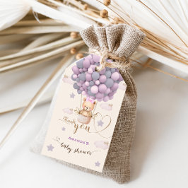 ベアバルーン心待ちベビーピンクサンキュー ギフトタグ