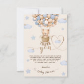 ベアバルーン心待ち少年シャワーありがとう サンキューカード (正面)