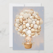 ベアバルーン心待ち少年ベイビーシャワー 招待状 (裏面)