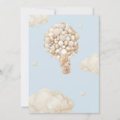 ベアバルーン心待ち男の赤ちゃんシャワー 招待状 (裏面)