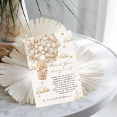 ベアバルーン心待ち金ゴールドベビーシャワー サンキューカード