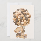 ベアバルーン男の赤ちゃんシャワー 招待状 (裏面)